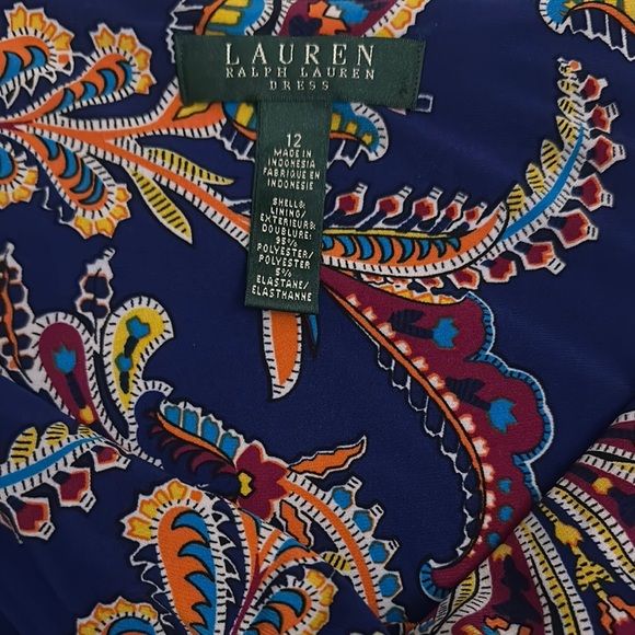 Ralph Lauren Dress in Blue with Colorful Paisley - Picture 2 of 6